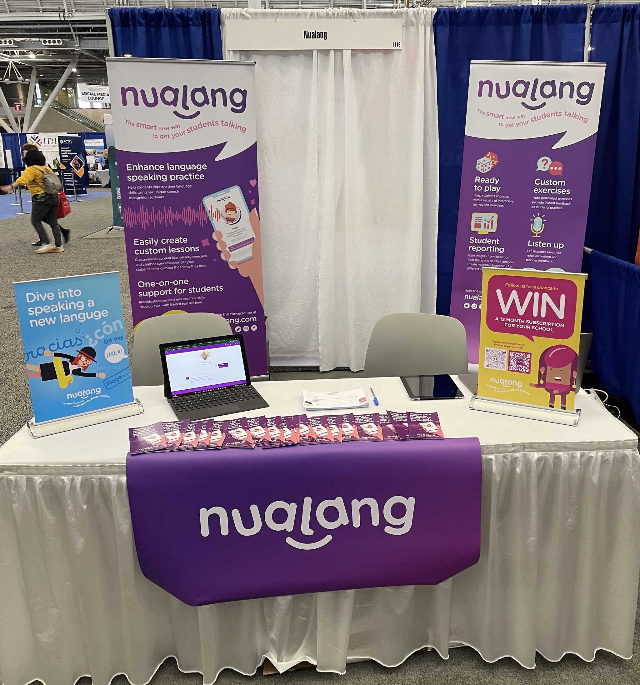 Nualang's booth at ACTFL